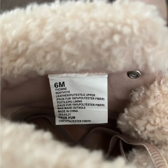 Splendid Tan Cream Sherpa Lace-Up Ankle Boots Sz 6 - Picture 2 of 6